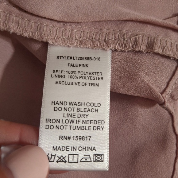 Altar'd State Pale Pink Lace Square Neck Puff Sleeve Tie Front Cropped Blouse S - Picture 6 of 7